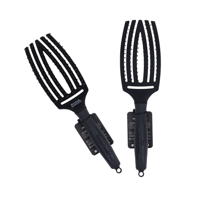 OLIVIA GARDEN FINGERBRUSH DOPPELBORSTE Haarbürste Schwarz