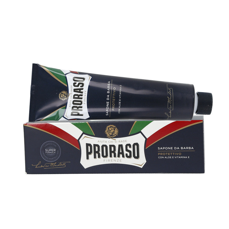 PRORASO BLUE Feuchtigkeitsspendende Rasierseife - Tube 150ml