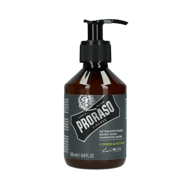 PRORASO SINGLE BLADE Cypress&Vetyver Bart-Shampoo 200ml