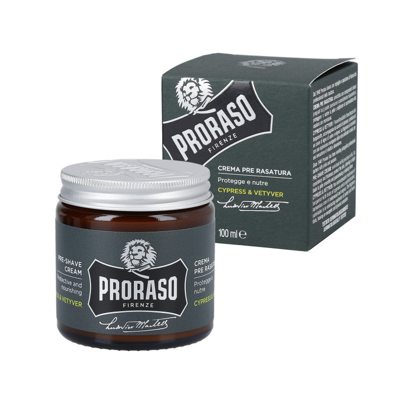 PRORASO SINGLE BLADE Cypress & Vetyver Pre-Shave-Creme 100ml
