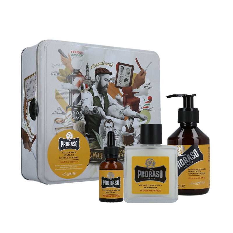 PRORASO SINGLE BLADE Wood and Spice Bartpflege-Kit
