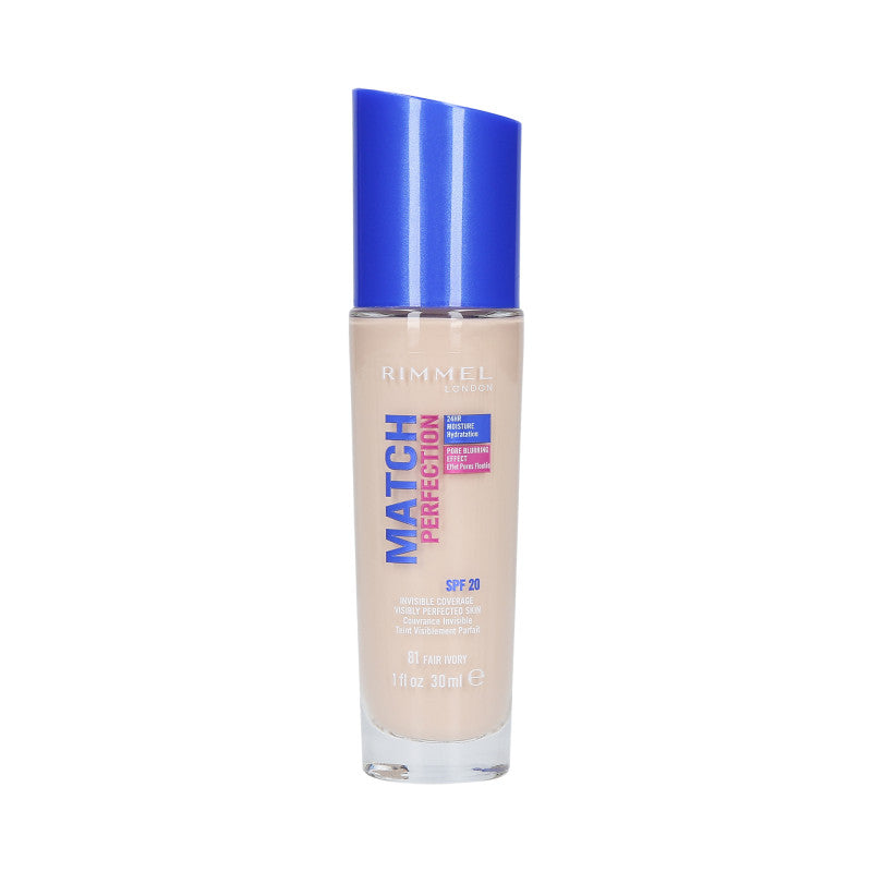 RIMMEL MATCH PERFECTION Foundation SPF20 081 Fair Ivory 30ml
