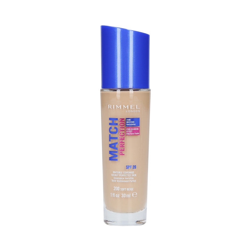 RIMMEL MATCH PERFECTION Deckende Foundation SPF20 200 Soft Beige 30ml