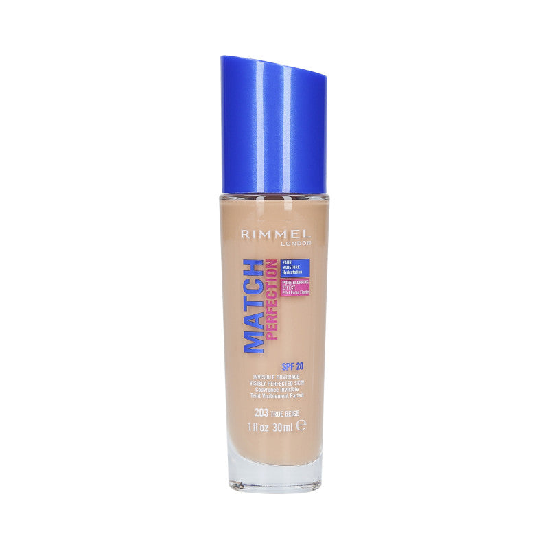 RIMMEL MATCH PERFECTION Deckende Foundation SPF20 203 True Beige 30ml