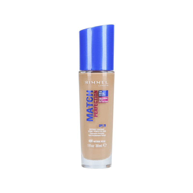 RIMMEL MATCH PERFECTION Deckende Foundation SPF20 400 Natural Beige 30m