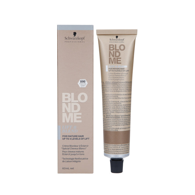 SCHWARZKOPF PROFESSIONAL BLONDEME LIFT&BLEND Rozjaśniający krem koloryzujący do włosów siwych 60ml