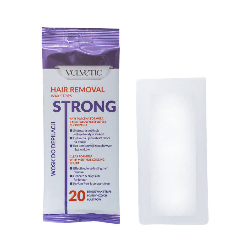 VELVETIC STRONG Wosk do depilacji ciała z mentolem 20 sztuk